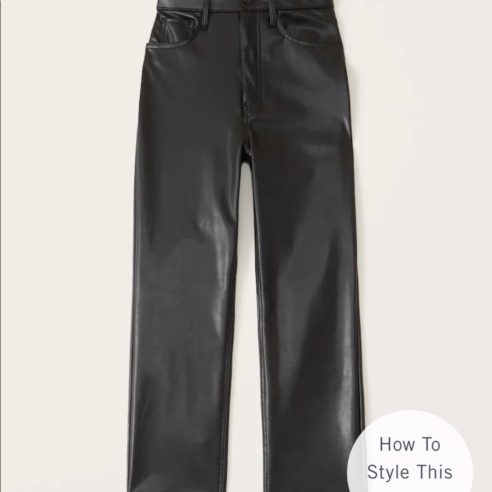 Abercrombie Vegan Leather Straight Pants